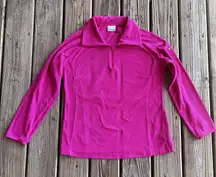 Columbia Woman's Large Hot Pink 1/4 Zip Long Sleeve Pullover Lightweight