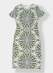 London Times  White and green mandala dress‎ Size 8