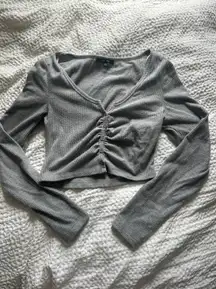 Gray Sweater Crop Top