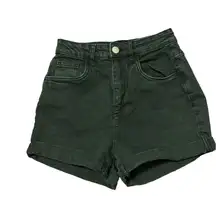 COTTON ON HIGH RISE STRETCH BLACK DENIM SHORTS