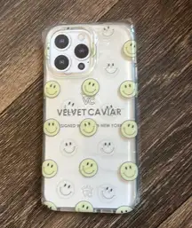 Velvet caviar happy face phone case