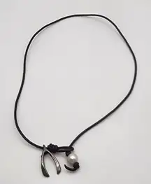 Sterling Silver Wishbone & Genuine Pearl Necklace