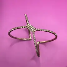 Flexible Faux Diamond Criss Cross Bracelet