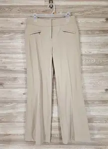 St. John Sport Womens Size 8 Zipper Wide Leg Dress Pants Beige