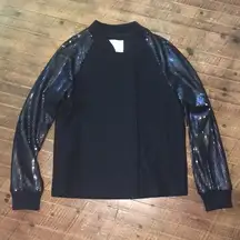 Revolve Line&Dot wool sequined Bikercore asymmetrical jacket