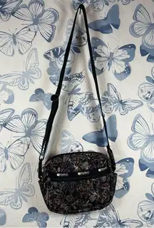 Le Sportsac Floral Black Candance convertible belt bag