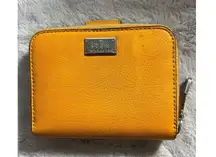 Coach Burnt Orange Leather Bi-Fold Wallet With Card Slots & ID Window