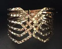 New Guess Hinged Gold Cuff Bracelet