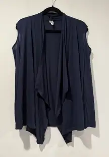 Rags & Couture Cardigan Womens XL Navy Open Front Cold Shoulder Travel Workwear