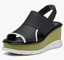 Sorel Women's Joanie III Slingback Sandals Black Slip On Platform 8