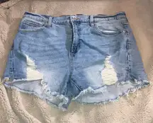 Kendall & Kylie The Icon Distressed Jean Shorts, Size 31