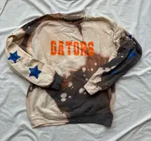 University of Florida Gators Fuzzy Acid Washed Gray Grey Crewneck with stars
