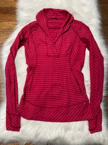 THINK FAST PULLOVER 1/2 ZIP DEEPEST CRANBERRY BOOM JUICE
