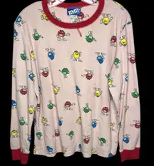 Vtg M&M's Long Sleeve All Over Print Pajama Top Women's. Size XL (16-18)