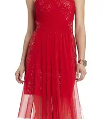 BCBG red strapless Lace, Tulle and Sequin beautiful dress. Great condition