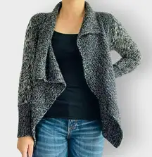 360 Cashmere Cardigan Jordana Elk Grey Drape Open Front Chunky Knit Thick XS NEW