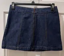 Altar'd State Dark Denim Mini‎ Skirt w/Front Zip Detail & Panel Stitching-SZ SM