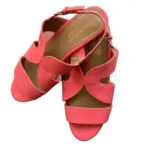 Aerosoles Appreciate Women's Wedge Sandal Coral Snake Open Toe Buckle Closure