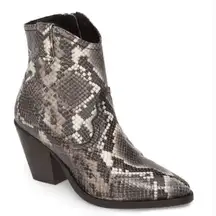 ALLSAINTS Rolene Animal Print Embossed Leather Western Block Heel Boots Size 7