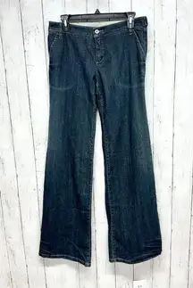 Y2K BCBG Maxazria Jeans Women 27 Dark Wash Denim Cotton Relaxed Flare Deep Pockt