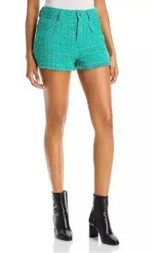 IRO NWT ESTA Tweed Cotton Blend Shorts Size 44 Lined 38" Waist Cotton Green $345