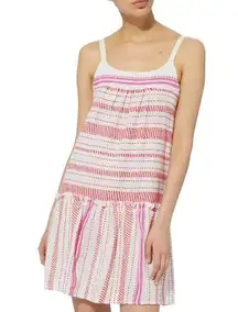 LEMLEM Tiki Layer Mini Dress in Pink & White Size XS X-Small
