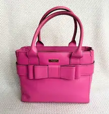 Kate  Spade Villabella Quinn Pink Top Handle Bow Triple Compartment Satchel
