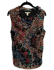 Dana Buchman Multi Color Polka Dot Blouse Size L