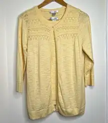 Christopher & Banks  2 Piece Sweater Set Women’s Size Large Light Yellow