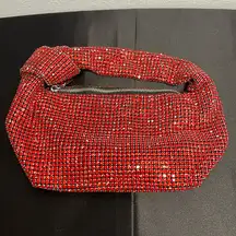 Madison West | Red Rhinestone Embellished Hobo Bag 👠