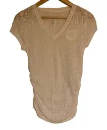 Liz Lange maternity for target small sheer white short sleeve blouse