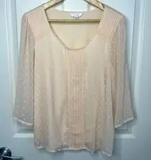 LC Lauren Conrad Swiss Dot Blouse (Blush Pink) - Large