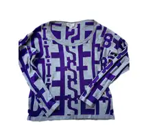 Diesel All Over Logo Print Long Sleeve Sweater Size XS