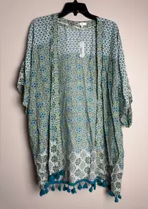 C Brand Women Size‎ Small BOHO Blue Open Front Beach Kimono New