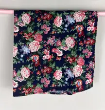 Express 100% Cotton Floral Square Bandana 12” x 12” Navy Multi