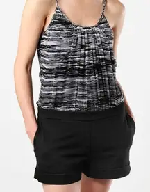 ✨Ella Moss Purple Oceanea Silk + Ponte Combo Sz Medium Romper✨