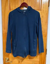J.Jill Pure Jill Indigo Zip Hoodie Jacket Cotton Knit Blue Women’s Size S