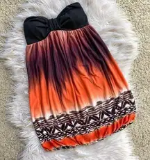 Wet Seal Vintage Y2K Ombre Desert Southwestern Tribal Boho Strapless Bra Dress