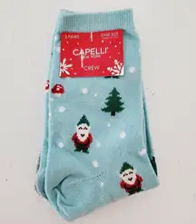 Capelli New York  Crew Socks Light Blue Glitter Gre