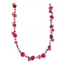 Style & Co. Shell Rope Long Gold-Tone Women's Necklace 42", Pink/Red Reg $29.50