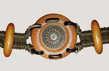 Metal Belt Vintage Boho Rustic Wood Brass Round Decorative Centerpiece Adjust