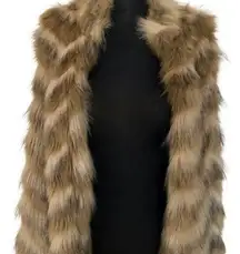 Express faux fur vest Size M $130 Brown Cream