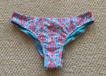 NEW Wolven Amalfi Ruched Hipster Scrunch Bikini Bottoms Cheeky Blue Size XS NWOT