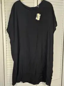 NWT Madewell‎ Womens Black Crewneck Button Back Easy Dress XXL