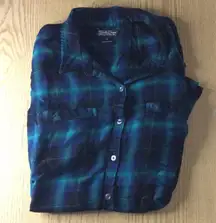 Women’s Lucky Brand Lightweight Rayon Shirt Navy/Blue/Mint/Black Size Medium