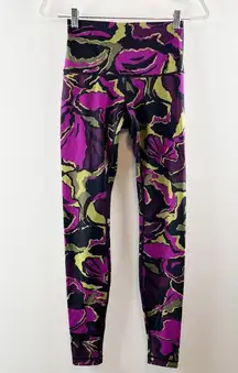Lululemon Wunder Under High Rise Leggings Boom Bloom Chartreuse Green Aurora 6