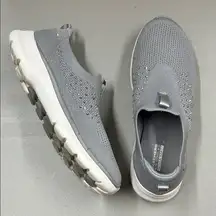 Skechers GO Walk Rhinestone Women's Gray Slip-On Athletic Shoes Size 9