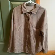 Brown button up big shirt/ sweater