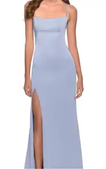 La Femme 29720 Light Blue Strappy Back Gown 10