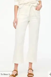 NEW J.Crew Preppy White Jean Size 27 Paper Bag Waist Cute Casual Summer Pant